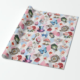 Papel De Presente Padrão Vitoriano de Aquarela do Caprichoso País da