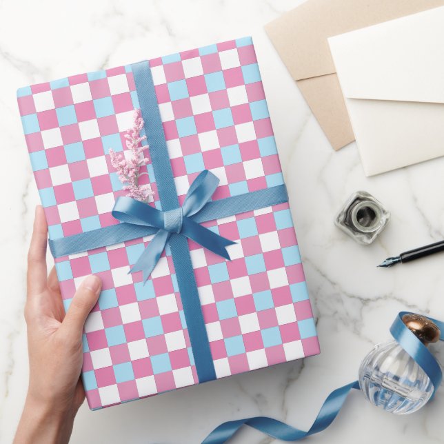 Papel De Presente Padrão Xadrez (Presentear)