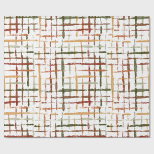 Papel De Presente padrão xadrez aquarela com linhas caóticas