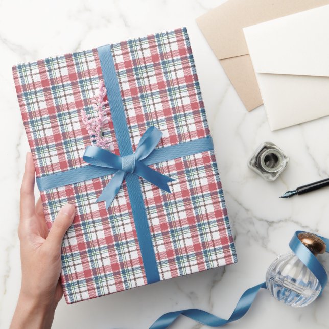 Papel De Presente Padrão Xadrez Clássico (Presentear)