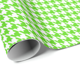 Papel De Presente Padrão Xadrez Clássico Verde Claro e Branco