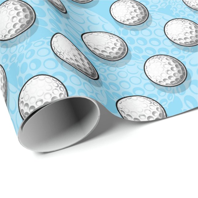 Papel De Presente padrão xadrez de bola de golfe fofo (Ponta do rolo)