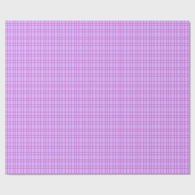 Papel De Presente Padrão xadrez de flores rosa e roxo (Aberto)