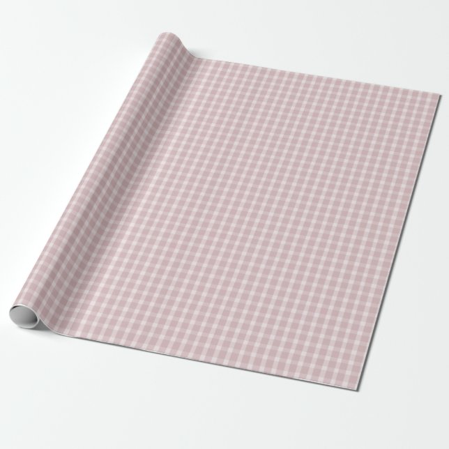 Papel De Presente Padrão Xadrez em Cores Rosa Préppy de Bailarina (Desenrolado)