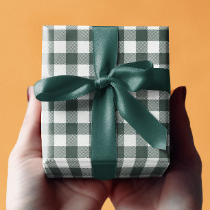 Papel De Presente Padrão Xadrez Ginga Verde Feriados Personalizados