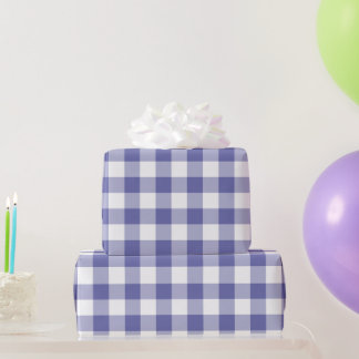 Papel De Presente Padrão Xadrez Gingham de Búfalo Azul-Miosótis