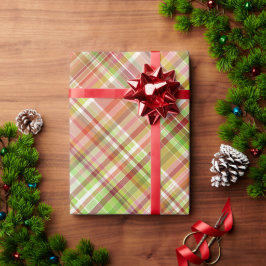 Papel De Presente Padrão Xadrez Gingham Verde Limão Amarelo Vermelho