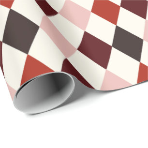 Papel De Presente Padrão Xadrez Harlequin Dark Academia Outonal
