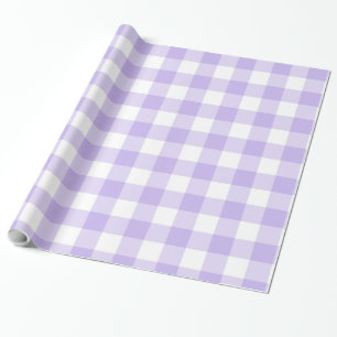 Papel De Presente Padrão Xadrez Lavanda Fresca