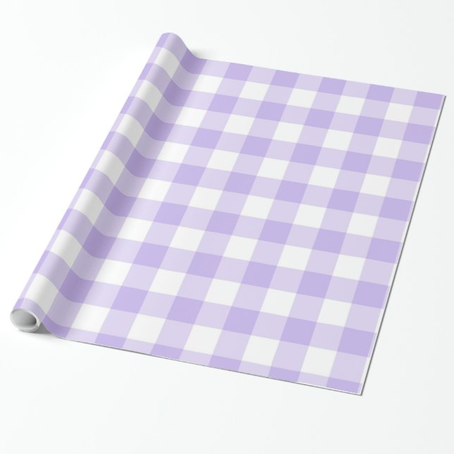 Papel De Presente Padrão Xadrez Lavanda Fresca (Desenrolado)