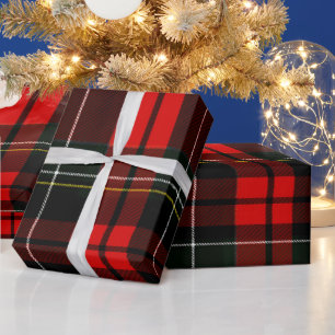 Papel De Presente Padrão Xadrez Moderno Escocês Vermelho Wallace