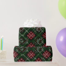 Padrão Xadrez Natal Vermelho Verde Neve