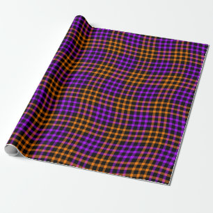 Papel De Presente Padrão Xadrez Seamless Laranja Roxo