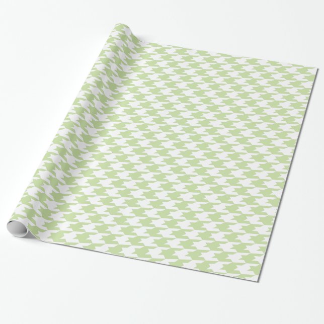 Papel De Presente Padrão Xadrez Verde e Branco (Desenrolado)