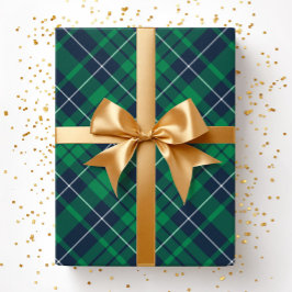 Papel De Presente Padrão Xadrez Verde Elegante