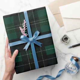 Papel De Presente Padrão Xadrez Verde Escuro Floresta Negra Sempre V