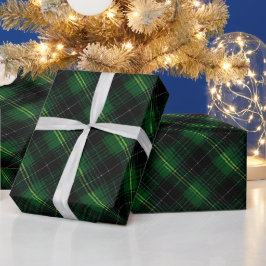 Papel De Presente Padrão Xadrez Verde Escuro Floresta Negra Sempre V