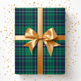 Papel De Presente Padrão Xadrez Verde Moderno