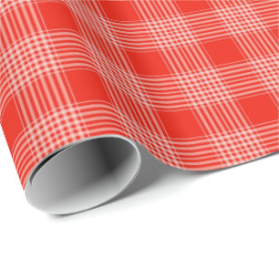 Papel De Presente Padrão Xadrez Vermelho Brilhante