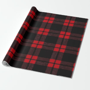 Papel De Presente Padrão Xadrez Vermelho e Preto – Clássico Aconcheg