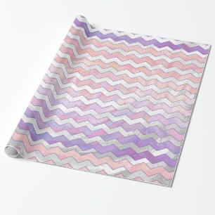 Papel De Presente Padrão Zig Zag da rosa claro