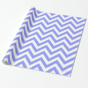 Papel De Presente Padrão ZigZag Azul XG Branco Periwinkle