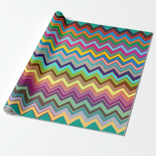 Papel De Presente Padrão ZIGZAG - colorido + suas ideias