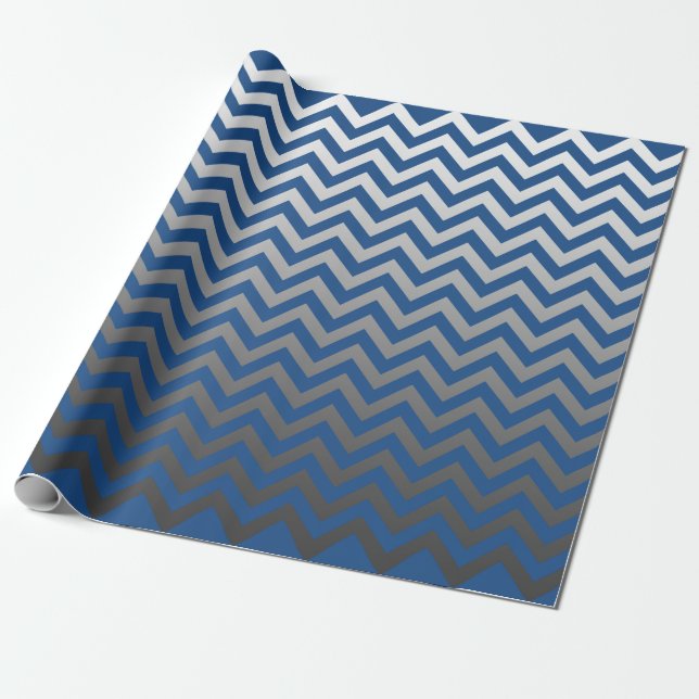 Papel De Presente Padrão ZIGZAG - gradientes de cinza + seu backgr. (Desenrolado)