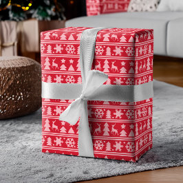 Papel De Presente Padrinho de Suéter de Knit Vermelho e Maldito Nata