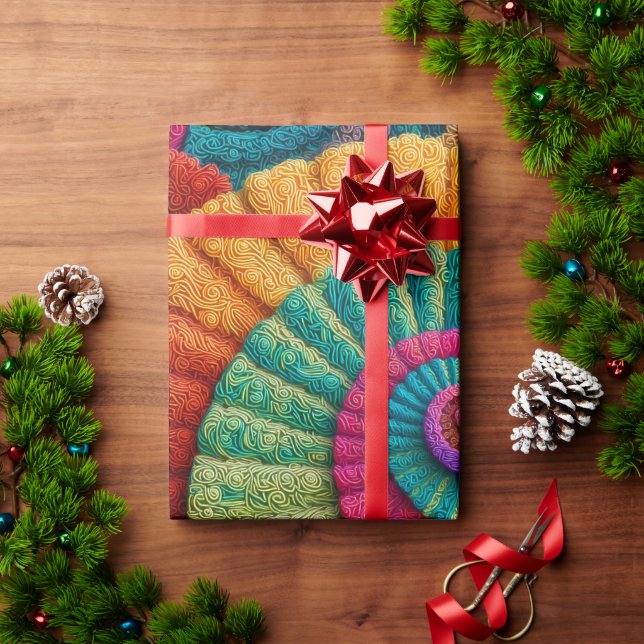 Papel De Presente Padrões de Abstrato espiral vibrantes (Presente de Natal)