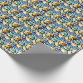 Papel De Presente Padrões de Aquarela de Colagem de Café