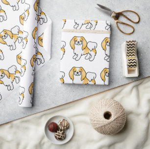 Papel De Presente Padrões De Cachorro De Chin Com Limão E Branco Jap