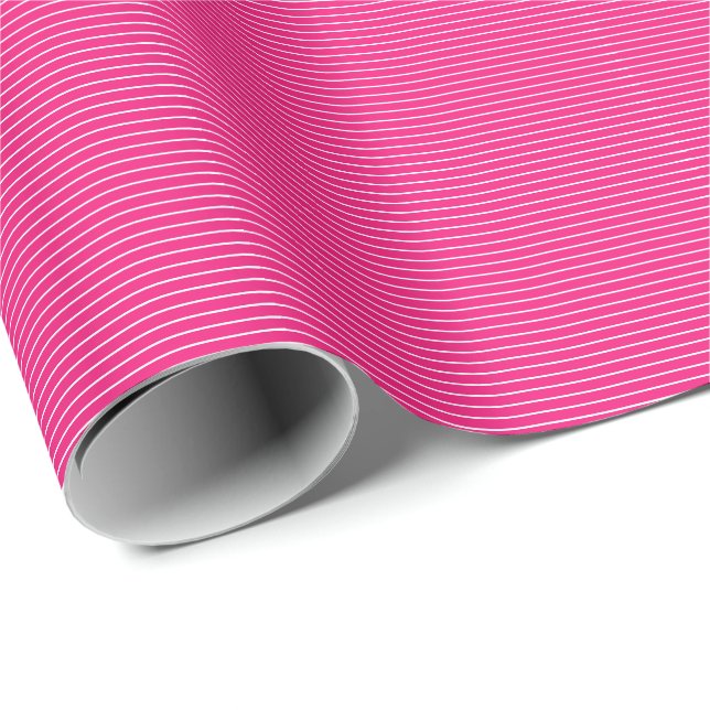 Papel De Presente Padrões de Camuflagem com Stripes Brancas Rosa (Ponta do rolo)