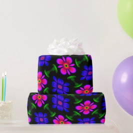Papel De Presente Padrões de flores rosa adoráveis