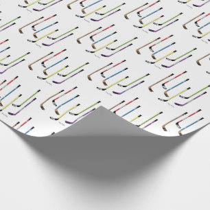 Papel De Presente Padrões de Hóquei Coloridos Pequenos