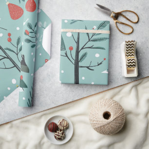 Papel De Presente Padrões de inverno Whimsic