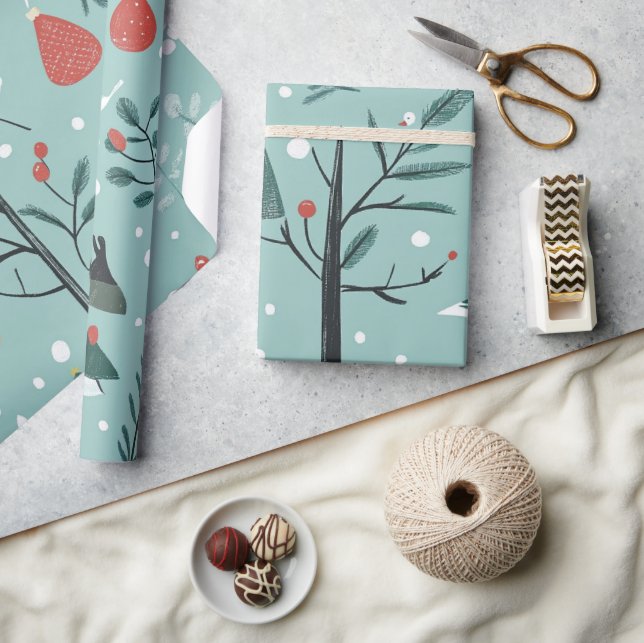 Papel De Presente Padrões de inverno Whimsic (Artesanato)