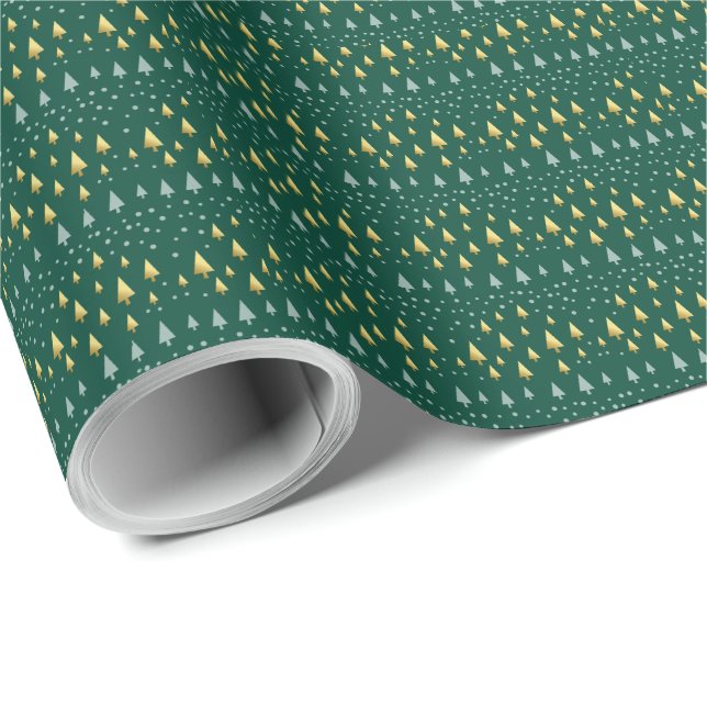 Papel De Presente Padrões de Natal da paisagem de ouros (Ponta do rolo)