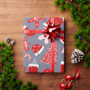 Papel De Presente Padrões de Natal para Ilustrações Festivas Bons