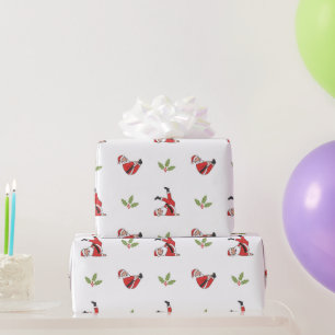 Papel De Presente Padrões de Natal sem Costura do Papai Noel Pilates