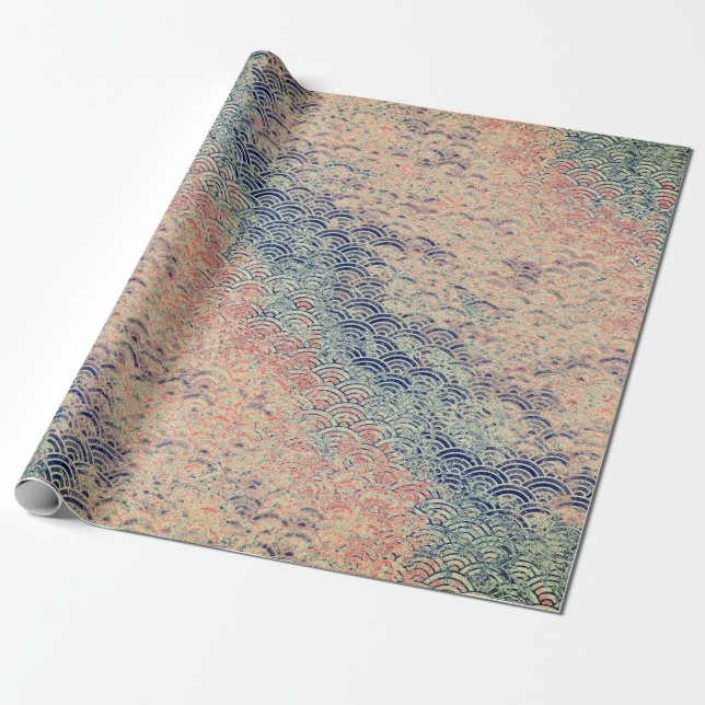 PAPEL DE PRESENTE PADRÕES DE ONDA JAPONESA (Desenrolado)