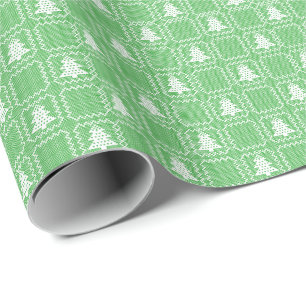 Papel De Presente Padrões de suéter feio da árvore de Natal Cozy