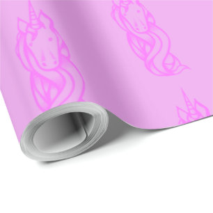 Papel De Presente Padrões de Unicórnio Cor-de-Rosa Magnético