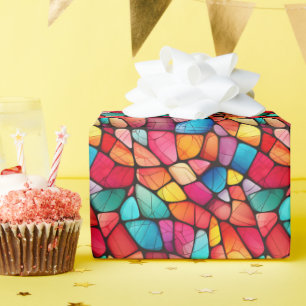 Papel De Presente Padrões de Vidro Coloridos
