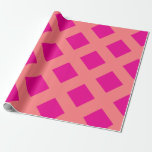 Papel De Presente Padrões do Verificador Laranja Rosa Quente Boho Co<br><div class="desc">Projetado com cores personalizadas cor-de-laranja-rosa,  este é o excelente para casamentos,  chás de panela,  chá de fraldas,  solteira e muito mais!</div>