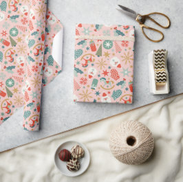 Papel De Presente Padrões Festivos de Férias de Natal