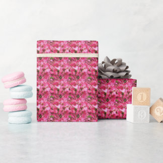 Papel De Presente Padrões Florais de Hidrangea Rosa