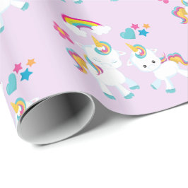 Papel De Presente Padrões Mágicos de Arco-Íris de Dança Bonita Unicó