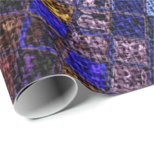 Papel De Presente Padrões Mosaicos Coloridos Ruptura Rústica #17