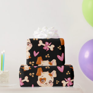 Papel De Presente Padrões Pets Engraçados Puppy Lover